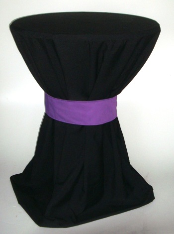 Foto Receptietafel zwart & violet velcroband 