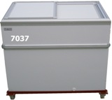 Foto Drank frigo schuifdeksels inhoud 350 liter wielmodel 220Volt